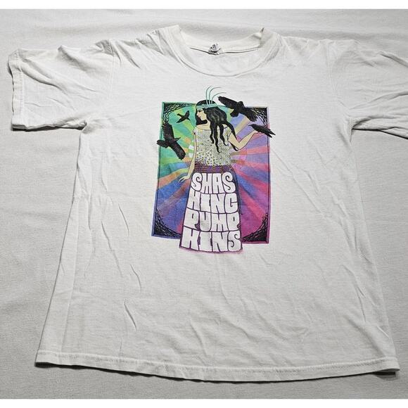 Smashing Pumpkins 2008 Tour T Shirt Size Small Retro Psychedelic Crow - Picture 1 of 11